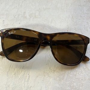RayBan tortoiseshell sunglasses.